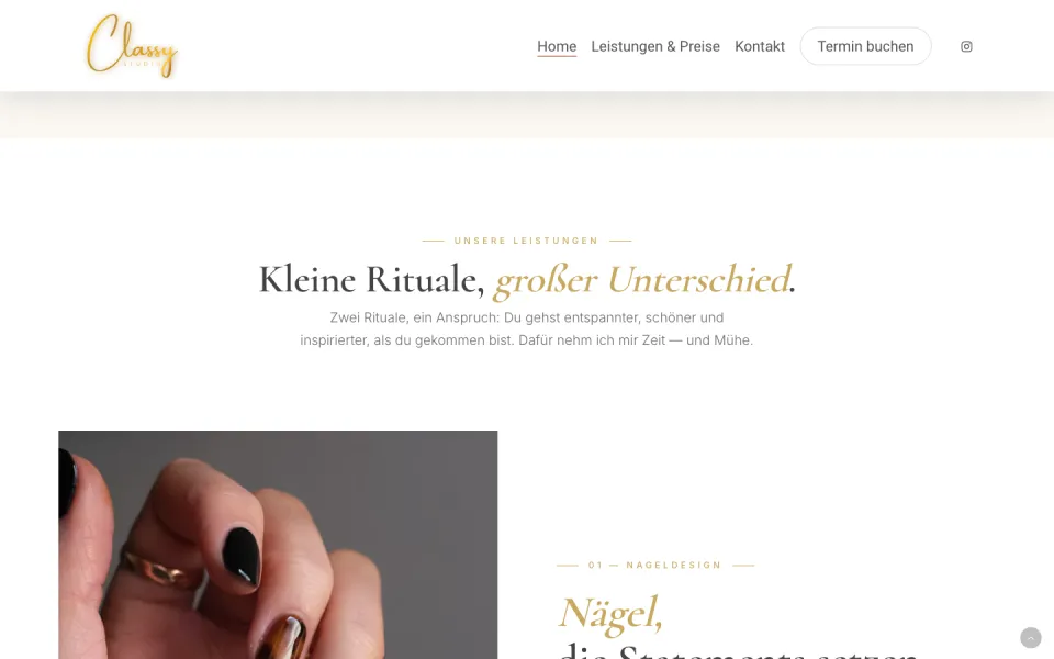 Website classy-wb.de, Desktop-Ansicht