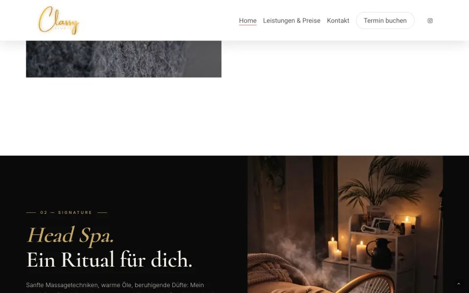 Website classy-wb.de, Desktop-Ansicht