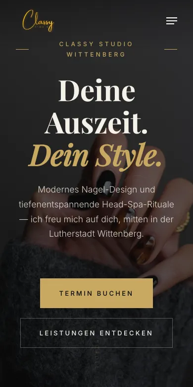 Website classy-wb.de, Smartphone-Ansicht