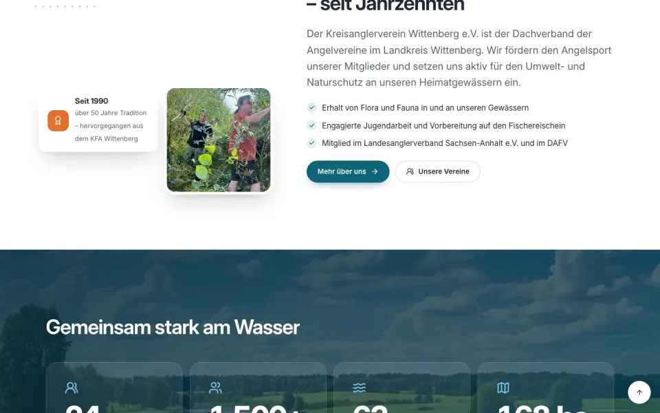 Website kav-wittenberg.de, Desktop-Ansicht