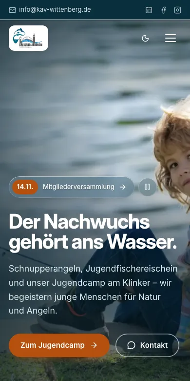 Website kav-wittenberg.de, Smartphone-Ansicht