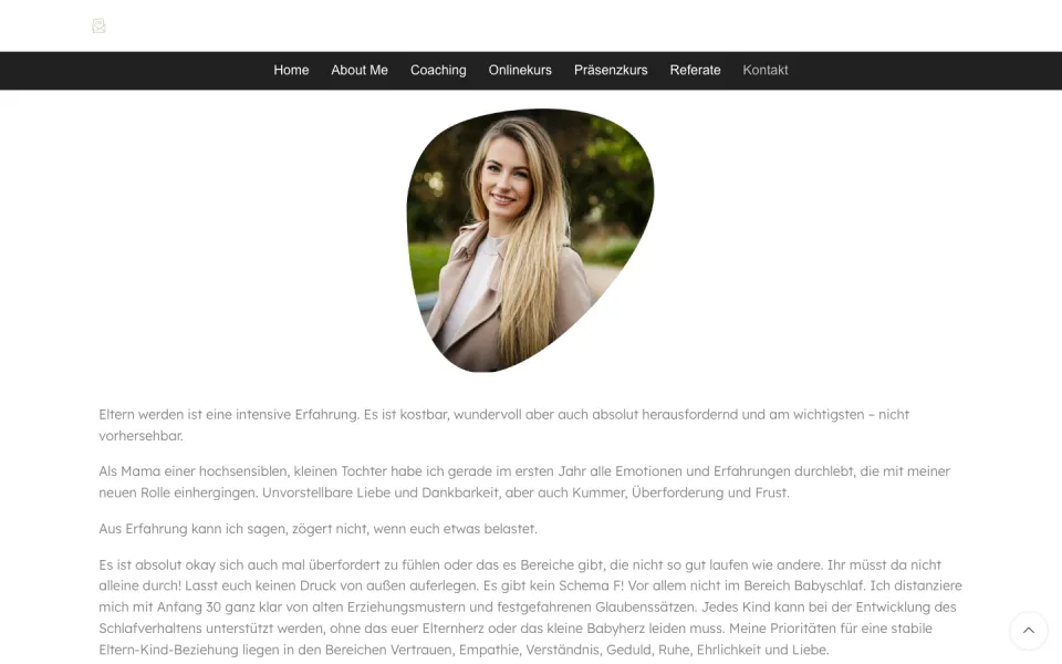 Website prioritätliebe.de, Desktop-Ansicht