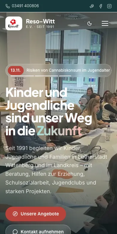 Website reso-witt.de, Smartphone-Ansicht