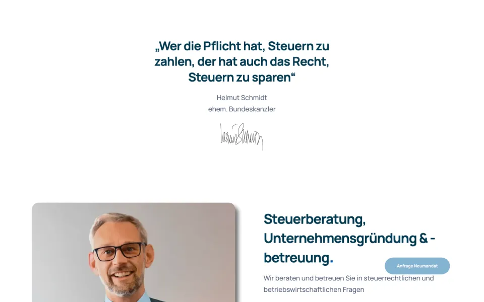 Website stb-christian-schmidt.de, Desktop-Ansicht