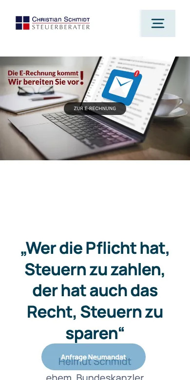 Website stb-christian-schmidt.de, Smartphone-Ansicht