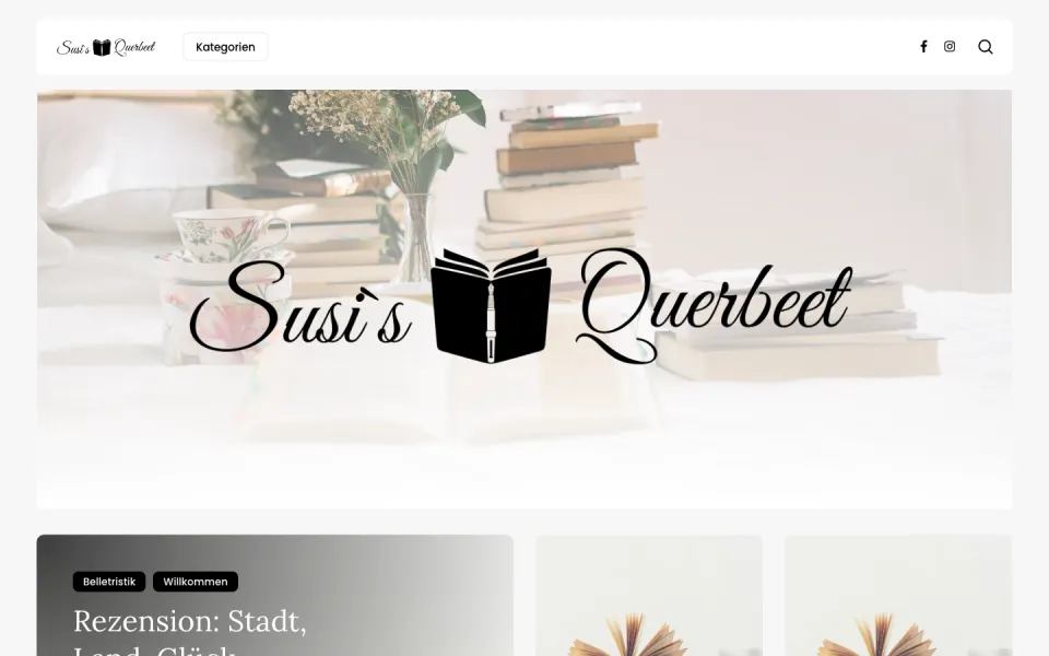 Website susisquerbeet.de, Desktop-Ansicht