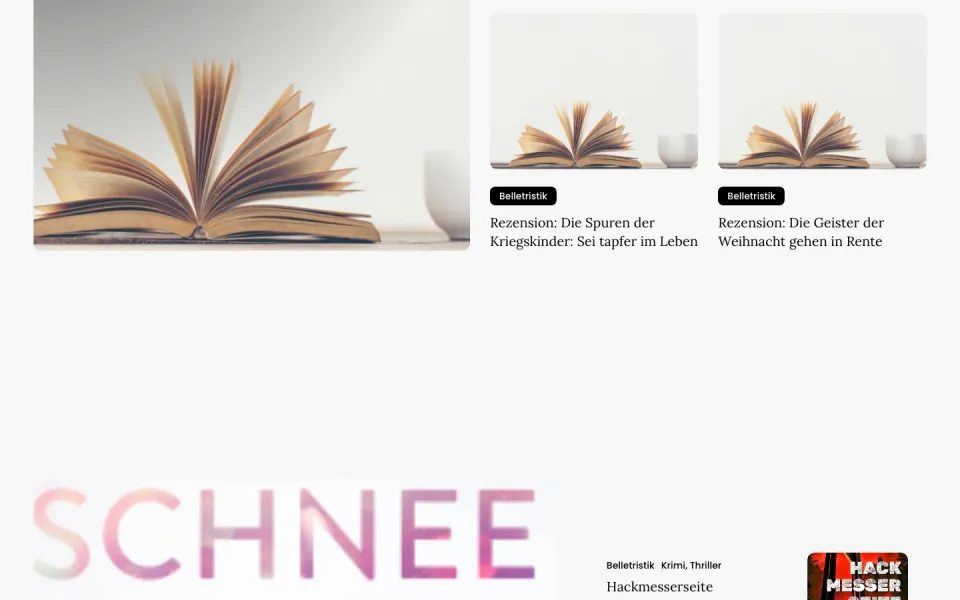 Website susisquerbeet.de, Desktop-Ansicht